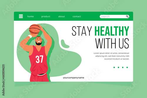 basketball sport landing page template