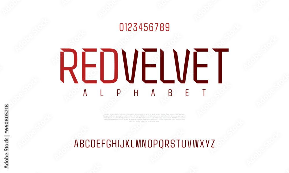 Redvelvet creative modern urban alphabet font. Digital abstract moslem, futuristic, fashion, sport, minimal technology typography. Simple numeric vector illustration Redvelvet creative modern urban alphabet font. Digital abstract moslem, futuristic, fashion, sport, minimal technology typography. Simple numeric vector illustration