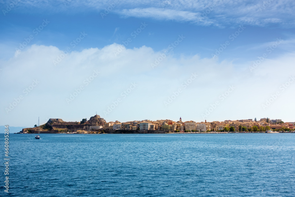 The old town of Corfu as seen from the sea