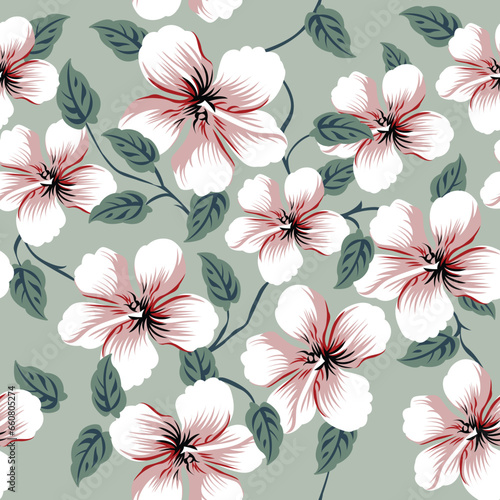 seamless vector flower design pattern on  background