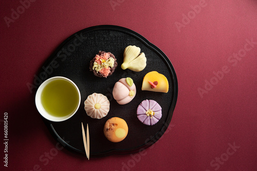 Konstfotografi Japanese traditional sweets Nerikiri made from bean paste