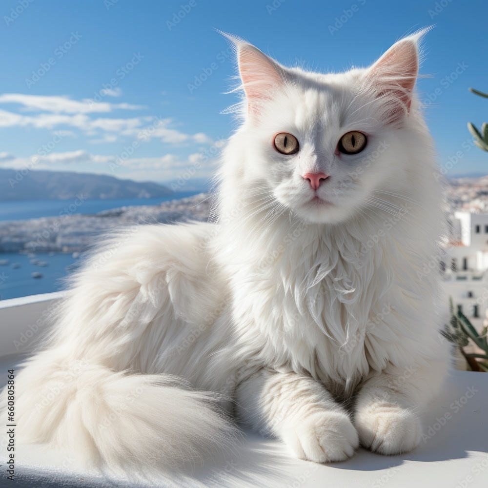 Full view Aegean Cat on a completely white background  085be6, wallpaper pictures, Background HD
