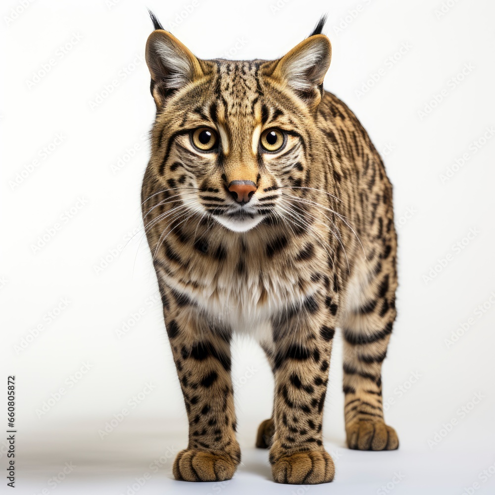 Full view American Bobtail on a completely white background , wallpaper pictures, Background HD