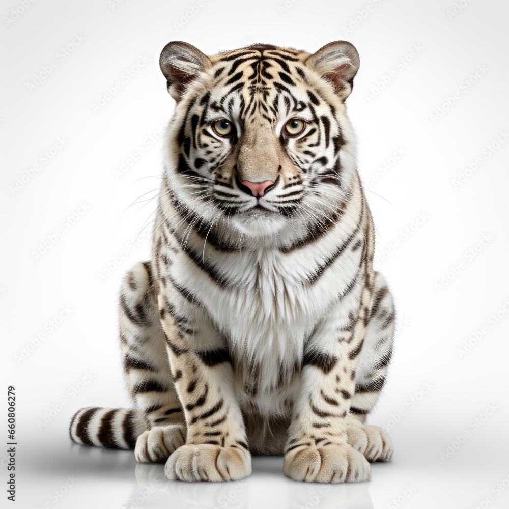 Obraz premium Full view Bengal on a completely white background , wallpaper pictures, Background HD