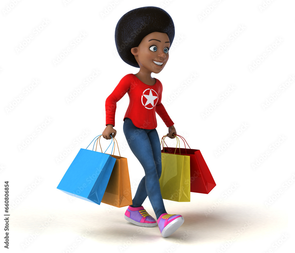 Fun 3D cartoon black teenage girl Fun 3D cartoon black teenage girl