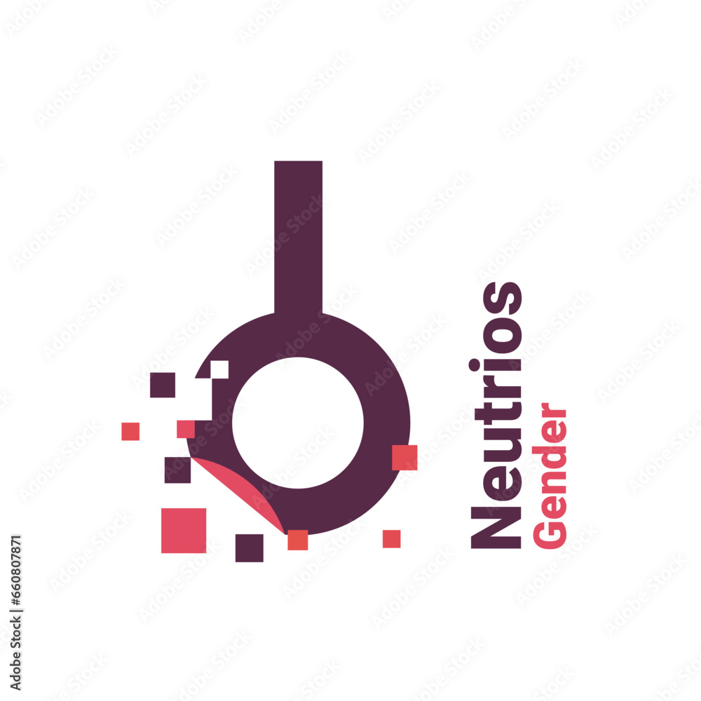 sign for neutrinos, pixel gender image logo icon isolated on white background sign for neutrinos, pixel gender image logo icon isolated on white background