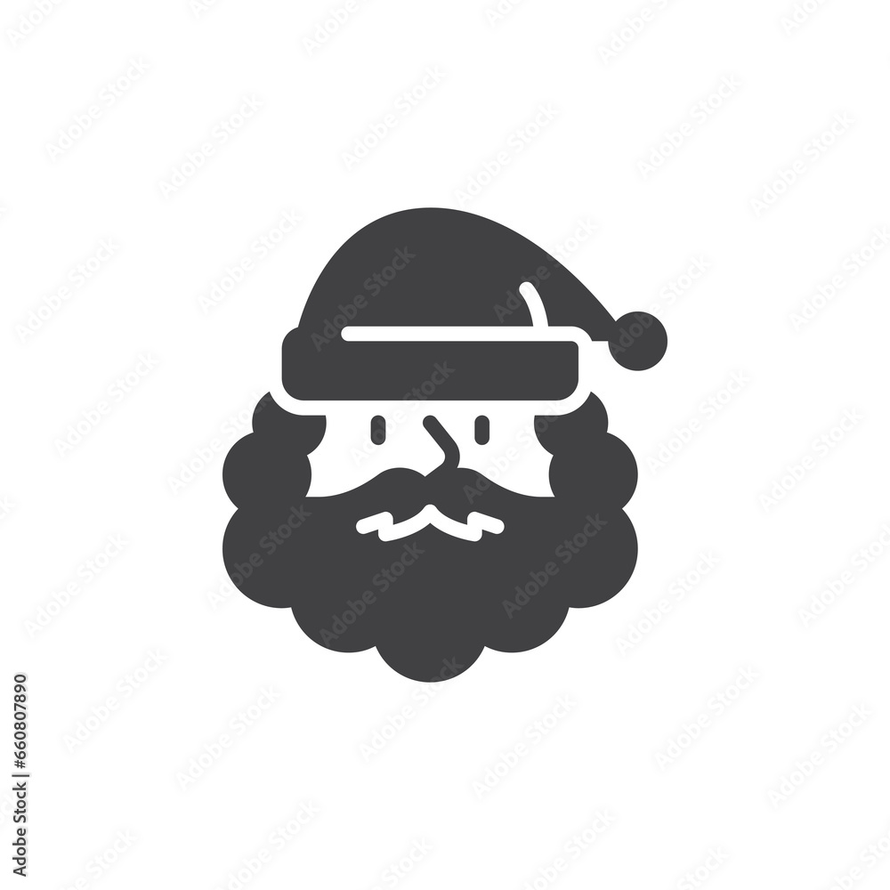 Bearded Santa with hat vector icon Bearded Santa with hat vector icon