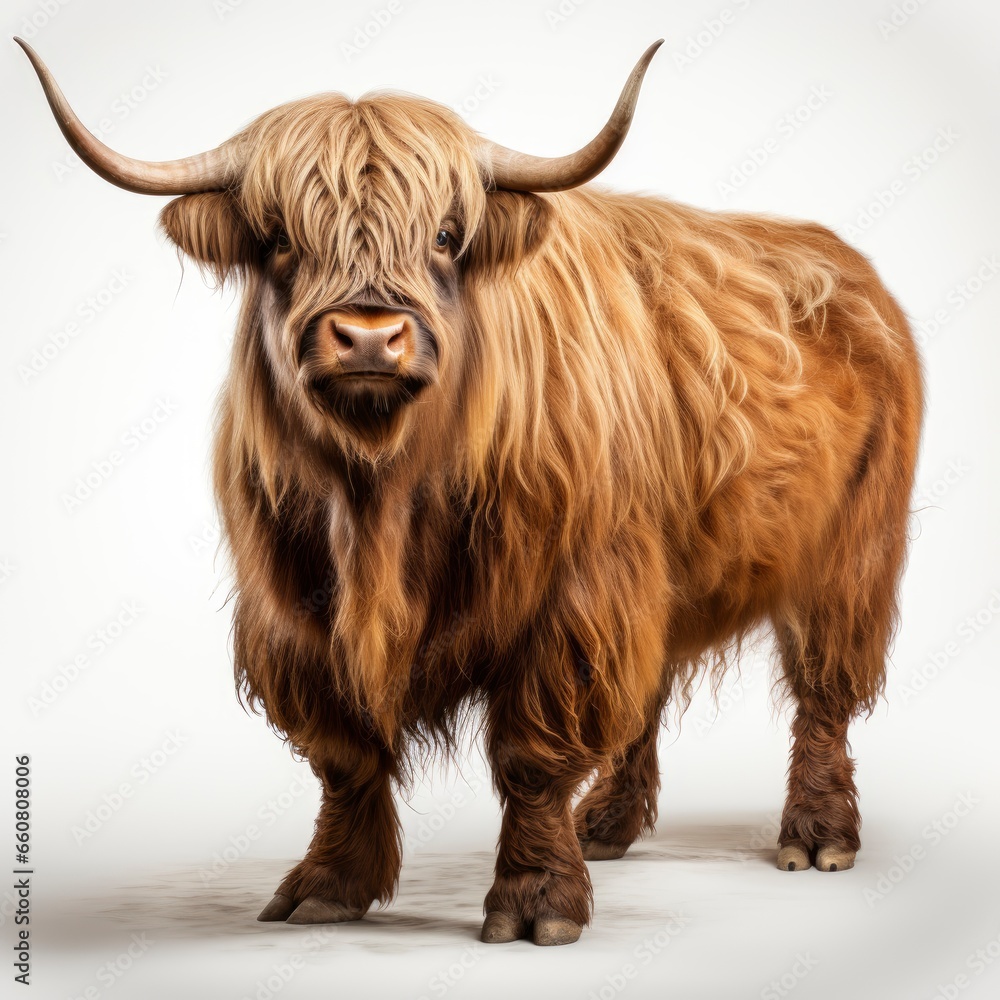 Full view Highlander on a completely white background , wallpaper pictures, Background HD Full view Highlander on a completely white background , wallpaper pictures, Background HD