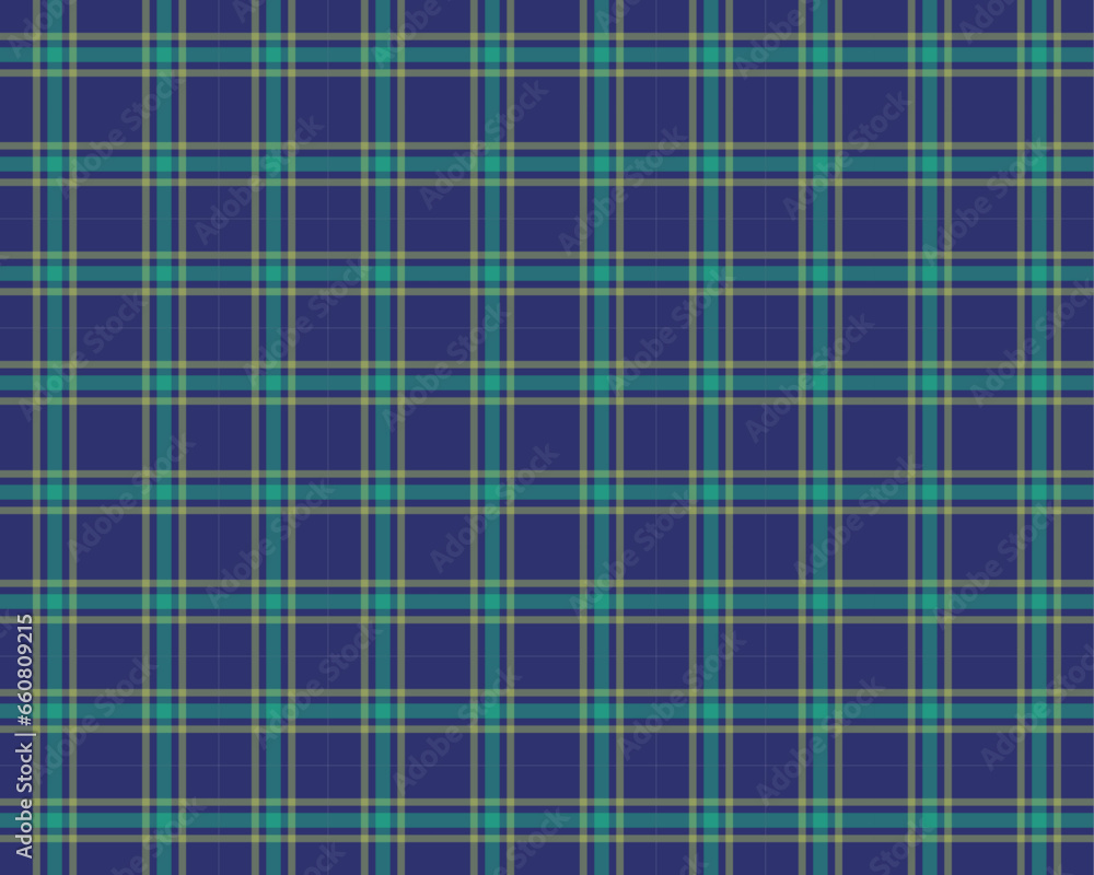 Fototapeta premium シンプルなチェック柄(青緑)のシームレスパターン