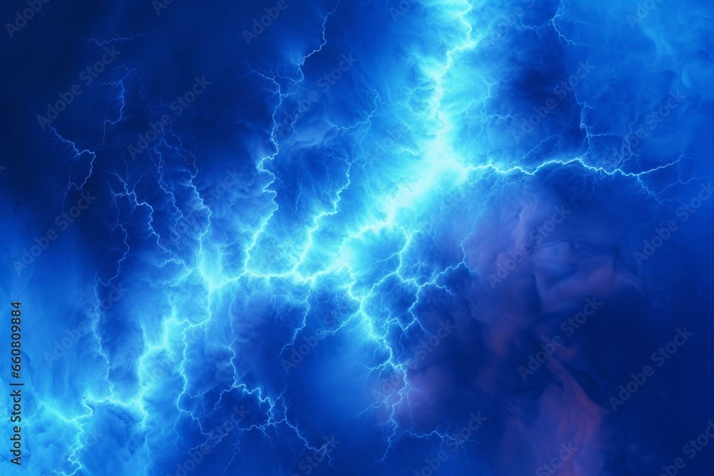 Abstract blue lightning on an electrical background. Generative AI ...