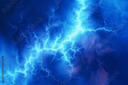 Abstract blue lightning on an electrical background. Generative AI
