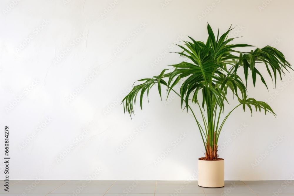 a large swiss cheese plant next to a stark white wall