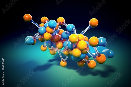 Illustration of benfluorex drug molecule. Generative AI