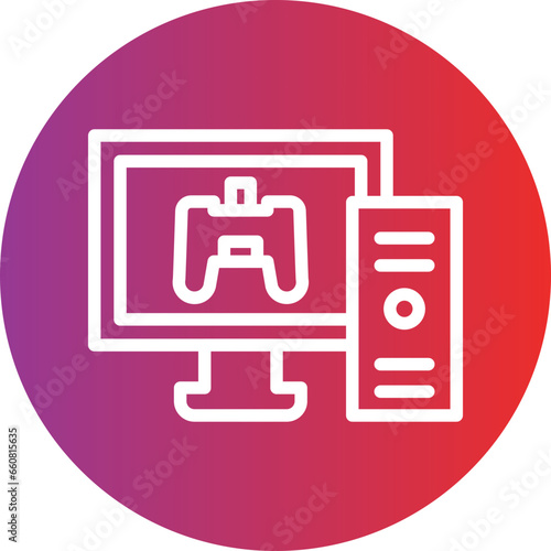 Vector Design Gaming Pc Icon Style