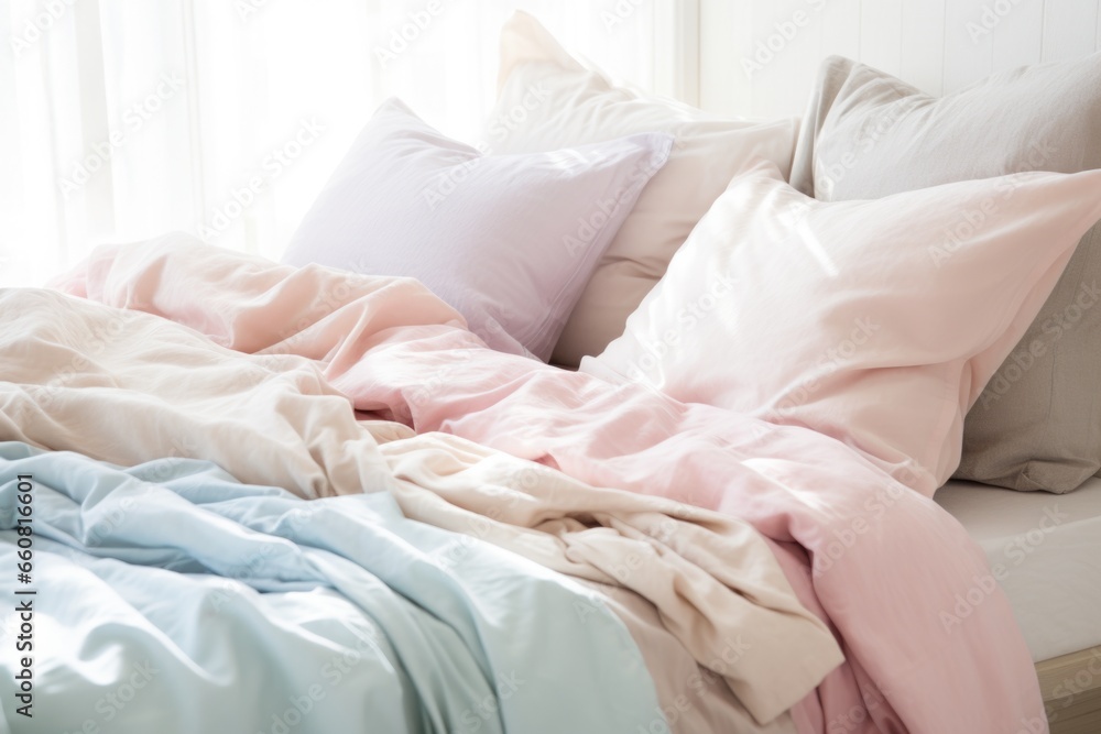 soft bed linen in pastel colors soft bed linen in pastel colors