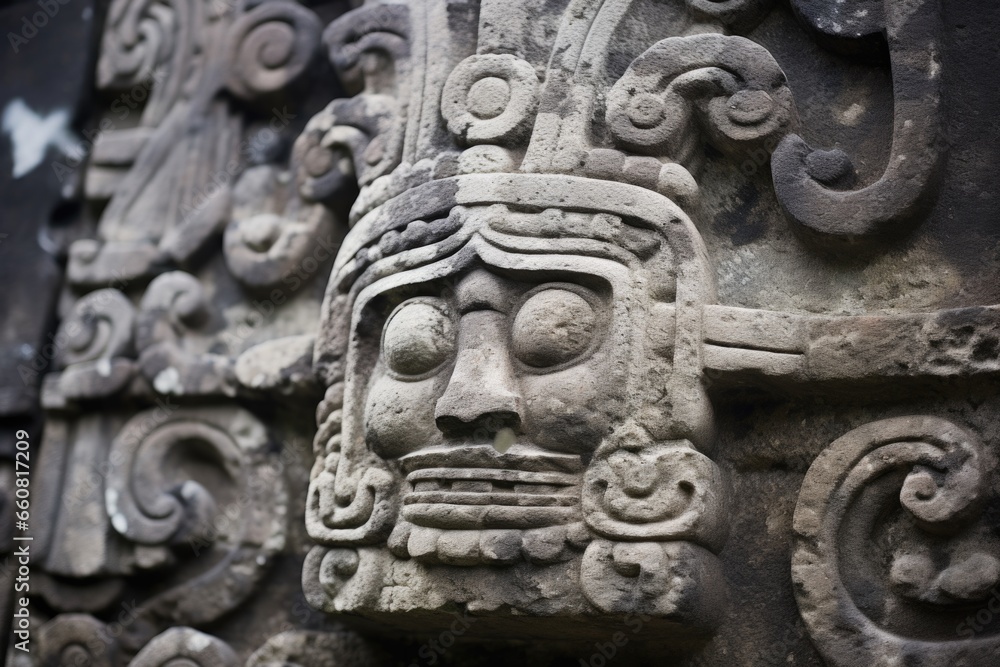 historical indigenous stone carving details