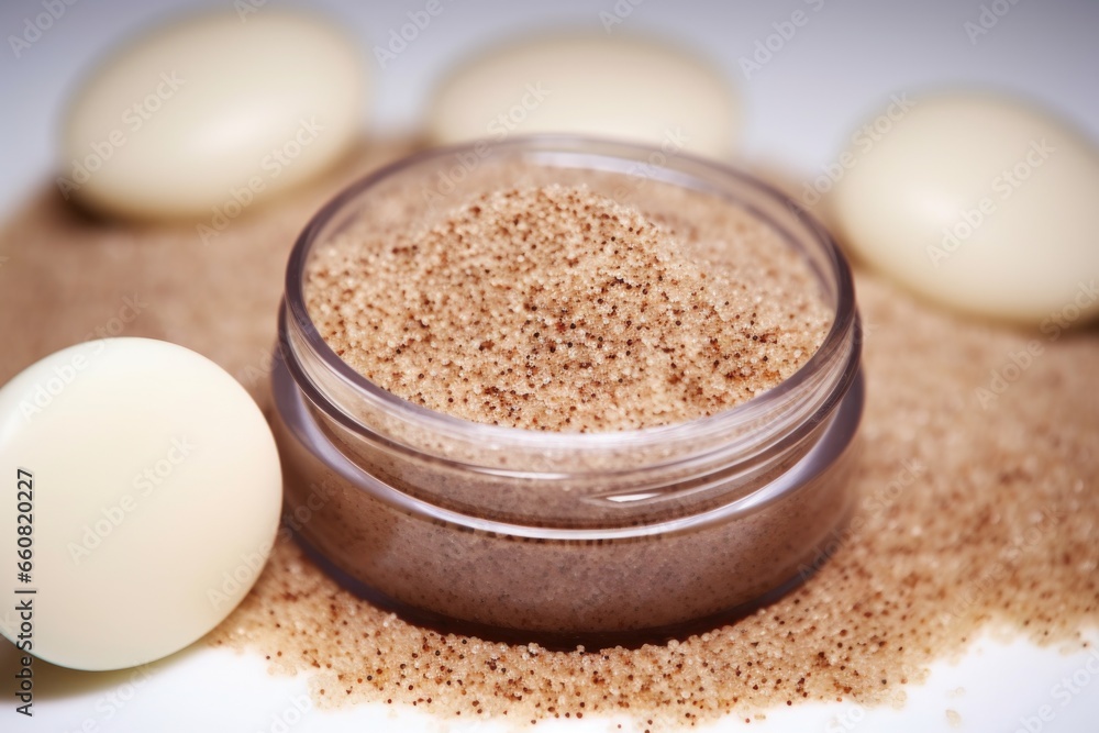 close up of a facial scrub revealing the tiny exfoliating beads close up of a facial scrub revealing the tiny exfoliating beads