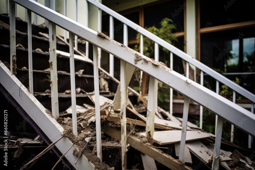 broken railing on a staircase broken railing on a staircase
