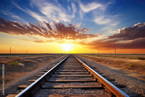 train tracks extending into the horizon