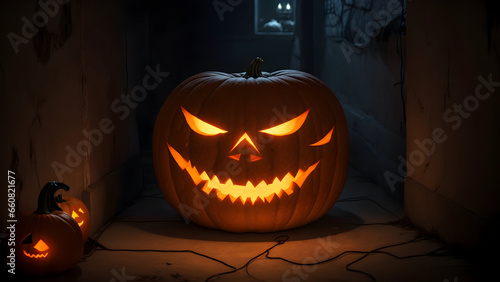 jack o lantern, halloween pumpkin background.