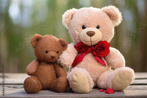 a small teddy bear beside a large teddy bear © Alfazet Chronicles