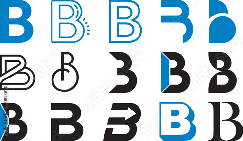 Letter B monogram logo element vector creative simple design