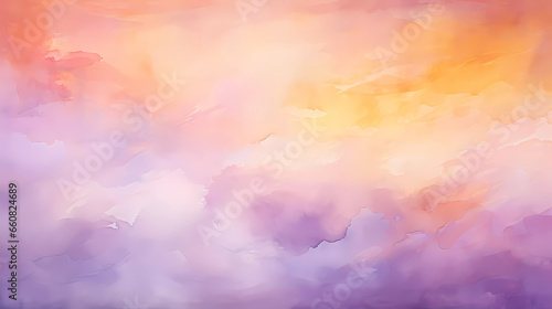 abstract watercolor background sunset sky  orange and purple stain brushstroke texture background.