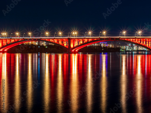 City bridge. The night view of a cityscape