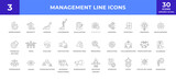 Business Management, Outline Icons Collection. set of modern simple web icons.