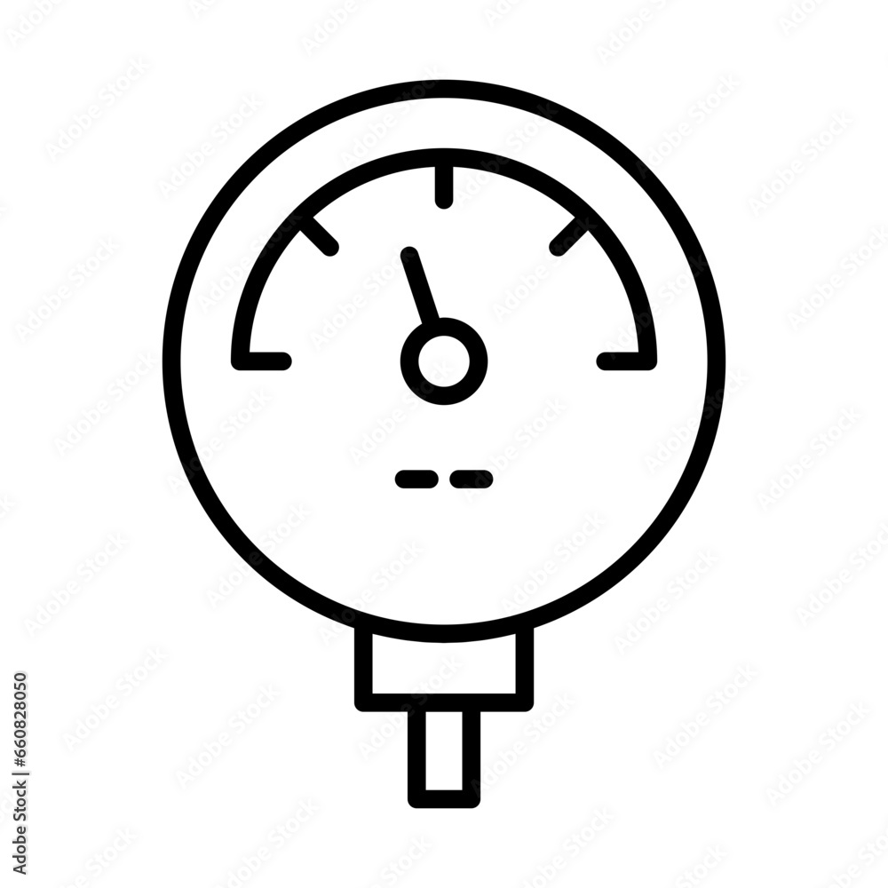 Gauge measurement icon with black outline style. gauge, indicator, meter, level, dashboard, power, speed. Vector Illustration Gauge measurement icon with black outline style. gauge, indicator, meter, level, dashboard, power, speed. Vector Illustration