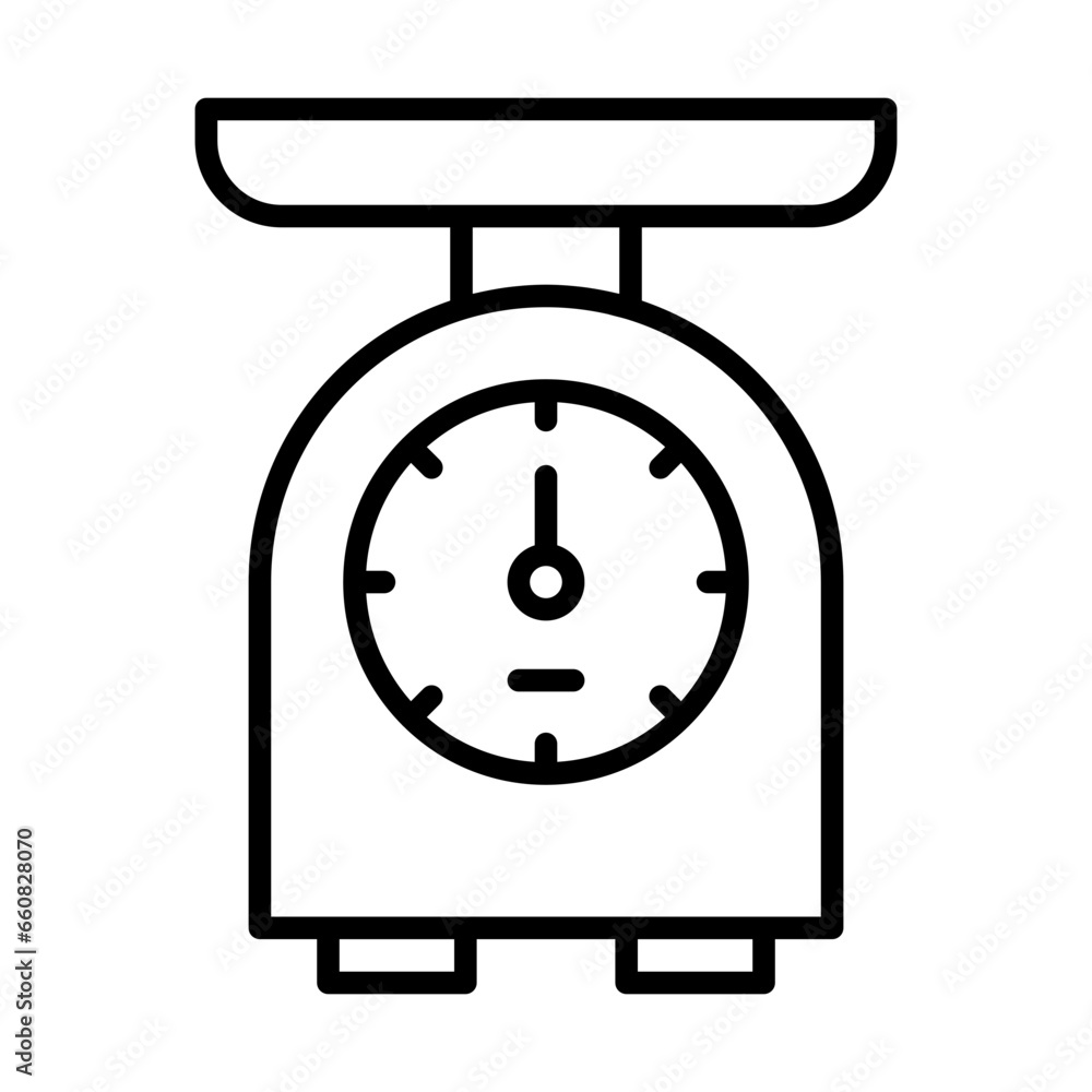 Scale measurement icon with black outline style. symbol, business, concept, sign, white, design, graphic. Vector Illustration Scale measurement icon with black outline style. symbol, business, concept, sign, white, design, graphic. Vector Illustration