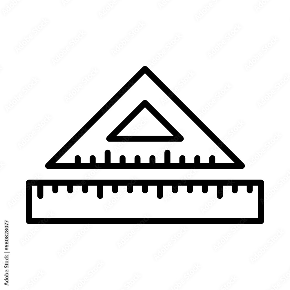 Ruler measurement icon with black outline style. scale, ruler, measure, isolated, object, measurement, line. Vector Illustration Ruler measurement icon with black outline style. scale, ruler, measure, isolated, object, measurement, line. Vector Illustration