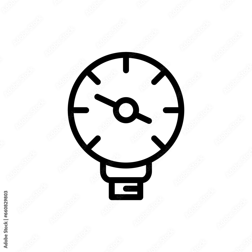 Pressure gauge measurement icon with black outline style. pressure, equipment, gauge, industry, gas, technology, measure. Vector Illustration Pressure gauge measurement icon with black outline style. pressure, equipment, gauge, industry, gas, technology, measure. Vector Illustration