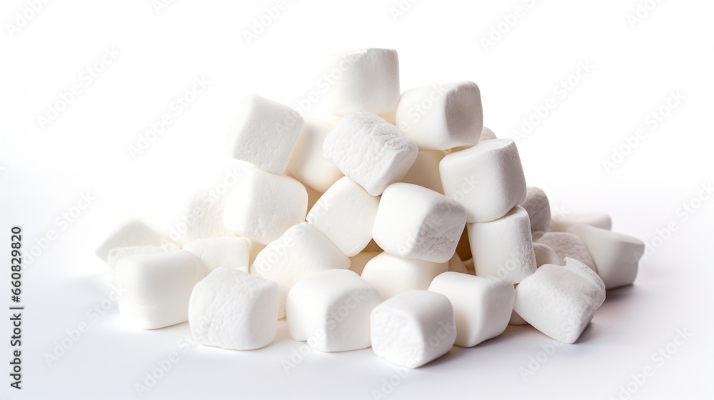 A pile of marshmallows sitting on top of each other A pile of marshmallows sitting on top of each other
