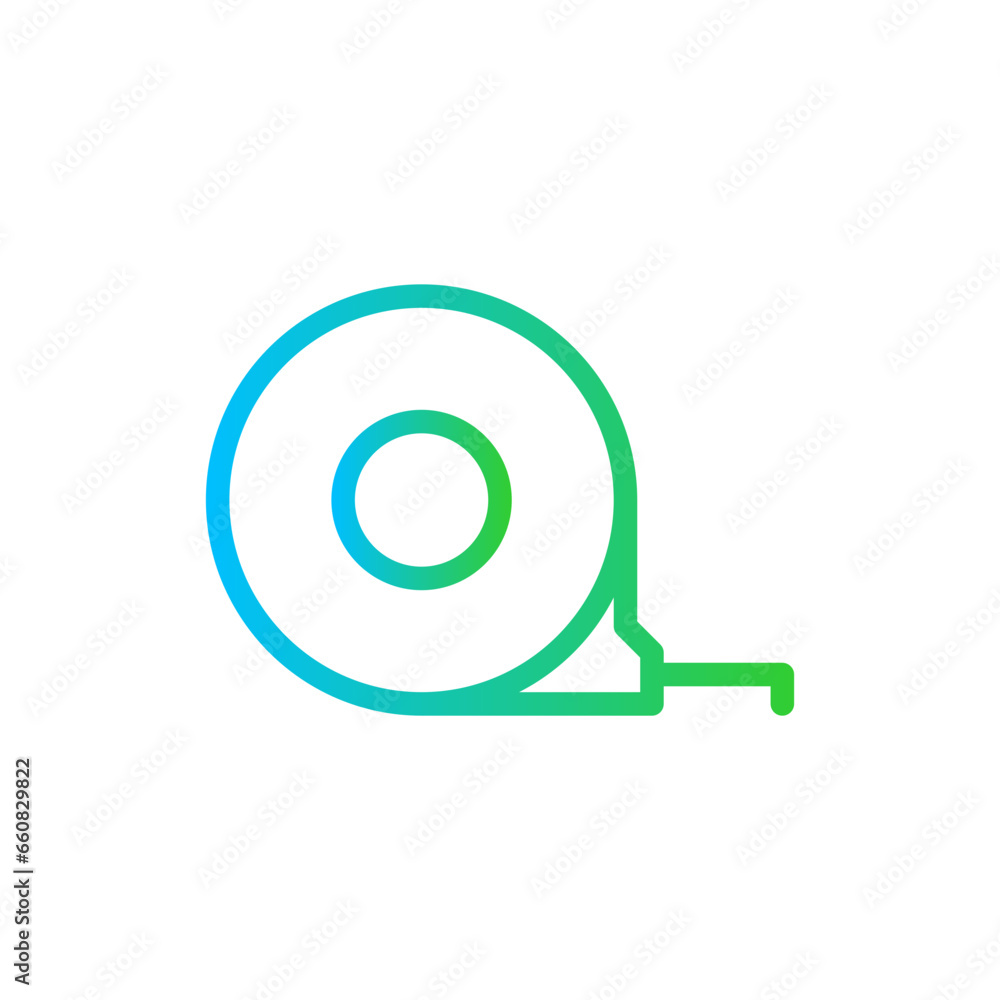 Tape measure measurement icon with black outline style. tool, tape, measure, ruler, length, measurement, meter. Vector Illustration Tape measure measurement icon with black outline style. tool, tape, measure, ruler, length, measurement, meter. Vector Illustration