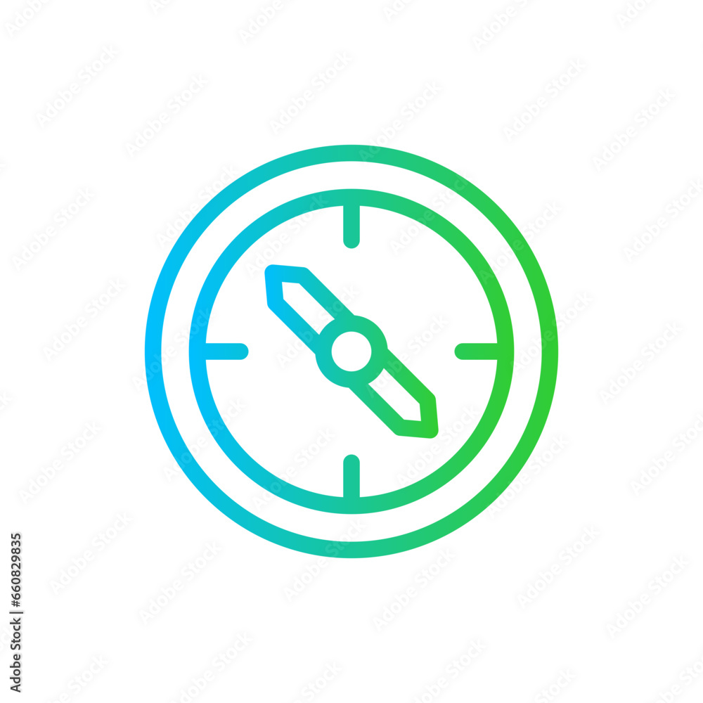 Compass measurement icon with black outline style. compass, direction, travel, map, north, navigation, south. Vector Illustration