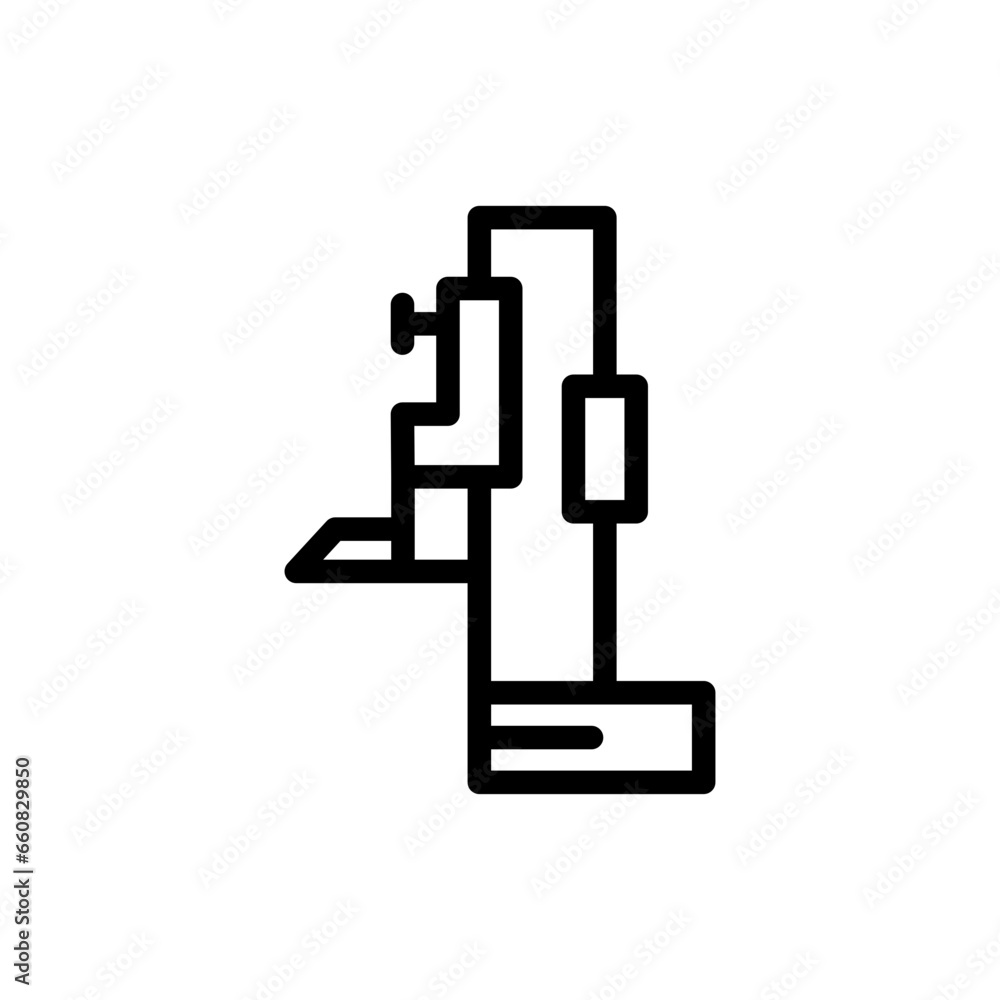 Height gauge measurement icon with black outline style. measure, gauge, height, meter, scale, ruler, chart. Vector Illustration Height gauge measurement icon with black outline style. measure, gauge, height, meter, scale, ruler, chart. Vector Illustration