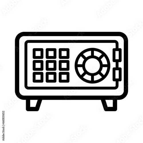 Storage vault icon. Portable storage safe icon using line style