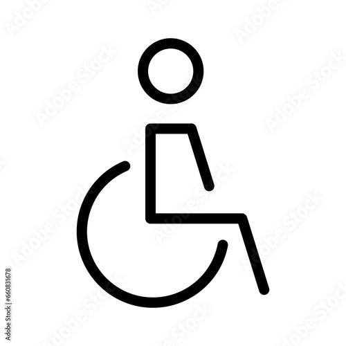Icon for disabled people. Icon of a person sitting in a wheelchair