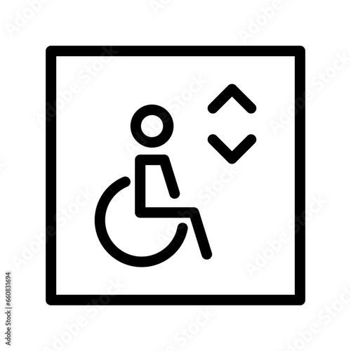Special lift icon for disabled people