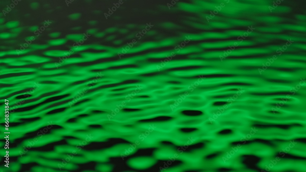 Beautiful green light water surface with circles and waves texture, abstract background, wallpaper template.