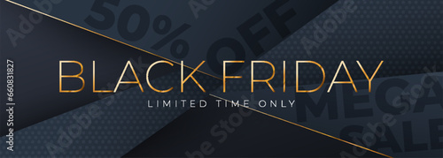 Limited Elegant, Sale Banner for Black Friday. Vector Banner for Shop, Web.