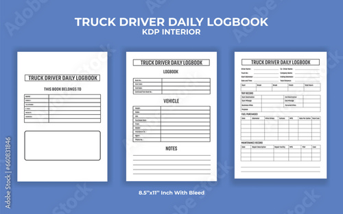 Truck Driver Daily Logbook KDP Interior