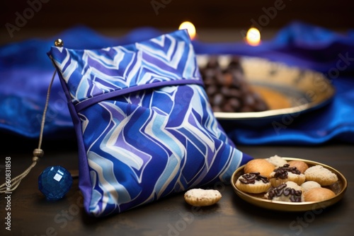 handcrafted hanukkah gelt pouch made from fabric