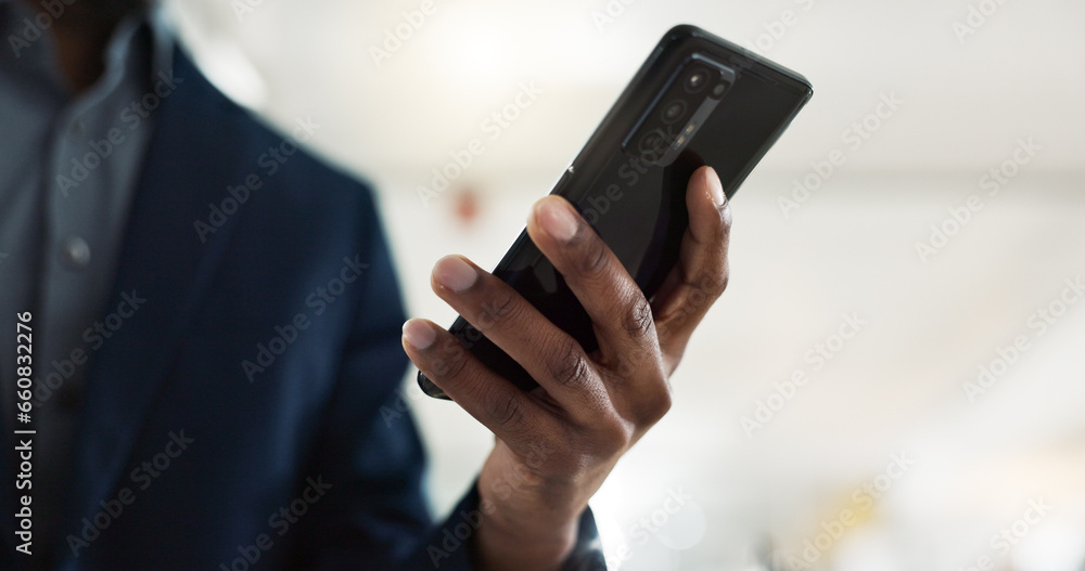 Phone, person hands and typing professional research, internet search and communication with social network user. Cellphone app, closeup CEO or networking consultant texting message, email or report Phone, person hands and typing professional research, internet search and communication with social network user. Cellphone app, closeup CEO or networking consultant texting message, email or report