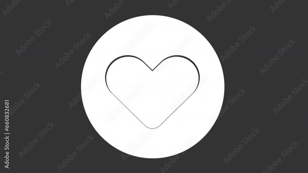 Animated heart white solid icon. Favorite choice. Positive feeling. Love expression. User selection. Looped HD footage with alpha channel transparency. UI silhouette symbol animation on dark space Animated heart white solid icon. Favorite choice. Positive feeling. Love expression. User selection. Looped HD footage with alpha channel transparency. UI silhouette symbol animation on dark space