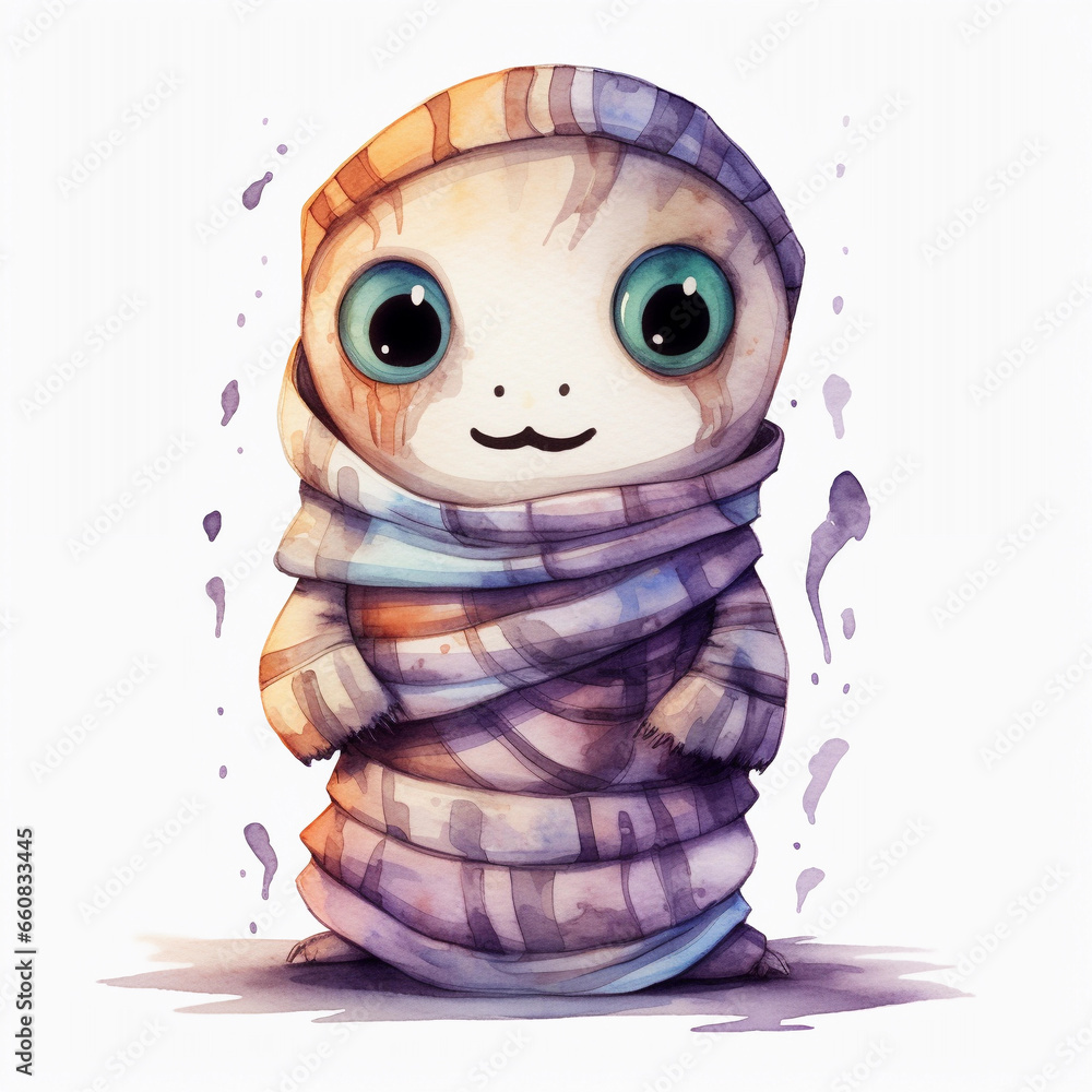 Obraz premium water color mummy halloween clipart 