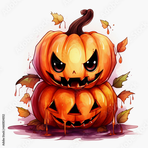 watercolor pumpkin clipart  photo