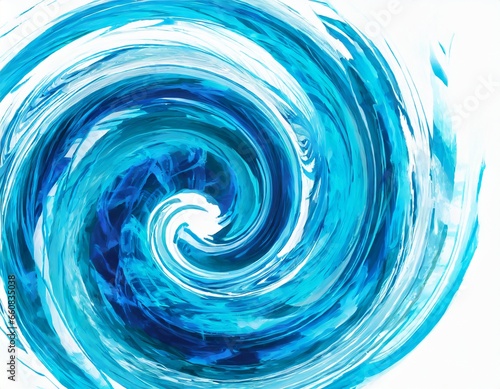 青い波と水しぶきが渦巻く抽象的な背景