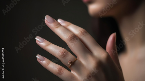beautiful woman hand model close up - Generative AI photo